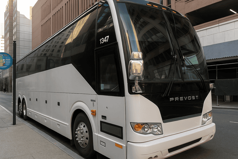 a Port Arthur Charter Bus coach bus