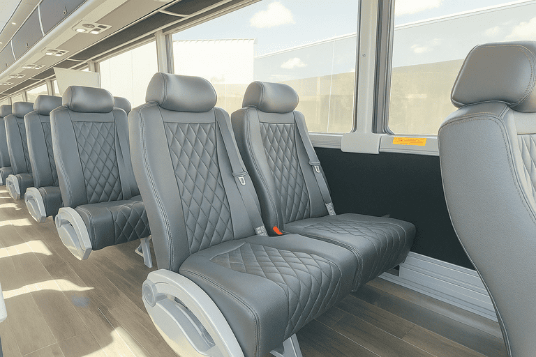 interior of Port Arthur Charter Bus charter bus