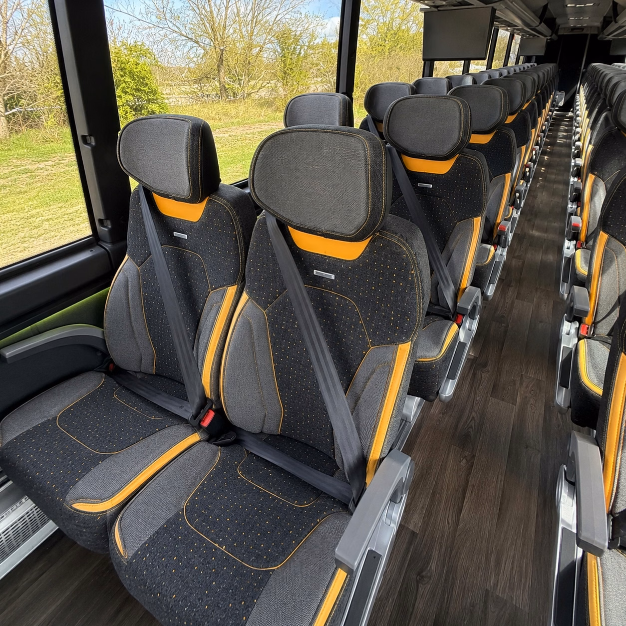 56 passenger charter bus interior